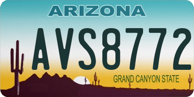 AZ license plate AVS8772