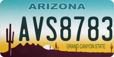AZ license plate AVS8783