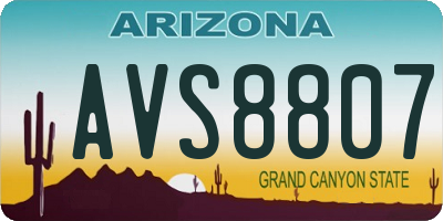 AZ license plate AVS8807