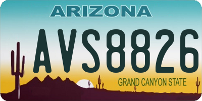 AZ license plate AVS8826