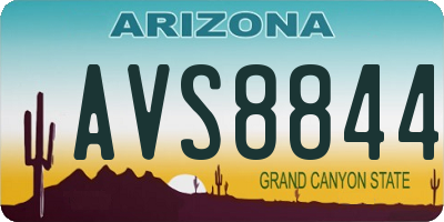 AZ license plate AVS8844