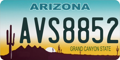 AZ license plate AVS8852