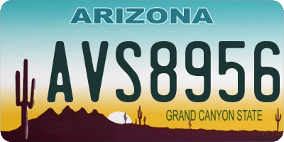 AZ license plate AVS8956