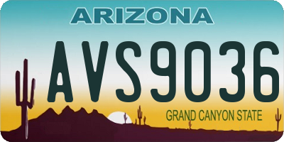 AZ license plate AVS9036