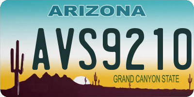 AZ license plate AVS9210