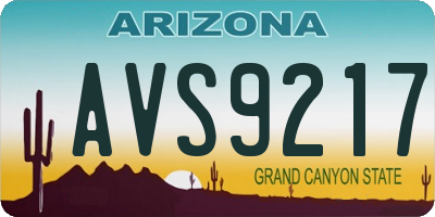 AZ license plate AVS9217