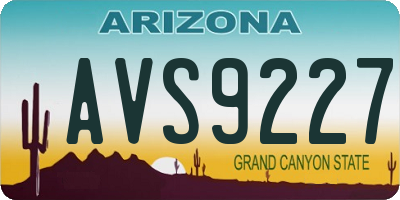 AZ license plate AVS9227