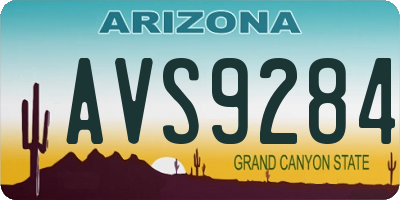 AZ license plate AVS9284