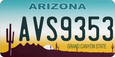 AZ license plate AVS9353