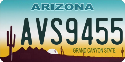 AZ license plate AVS9455