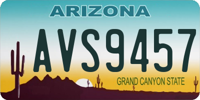 AZ license plate AVS9457