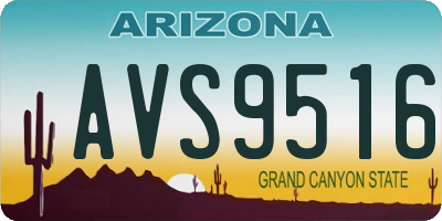 AZ license plate AVS9516