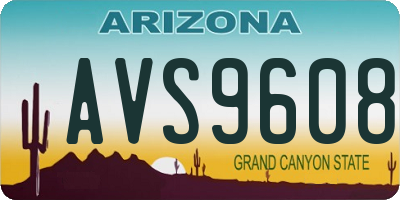 AZ license plate AVS9608