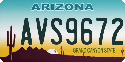 AZ license plate AVS9672