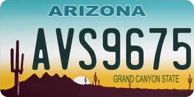 AZ license plate AVS9675