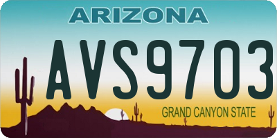 AZ license plate AVS9703