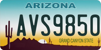 AZ license plate AVS9850