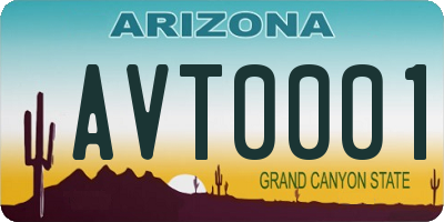 AZ license plate AVT0001