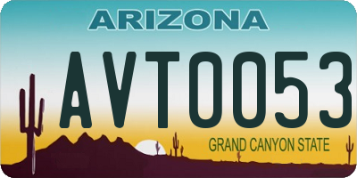 AZ license plate AVT0053