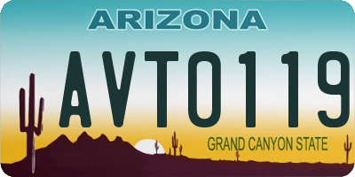 AZ license plate AVT0119