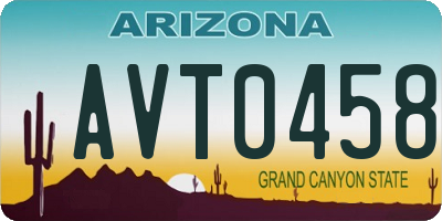 AZ license plate AVT0458