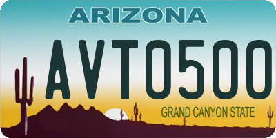 AZ license plate AVT0500