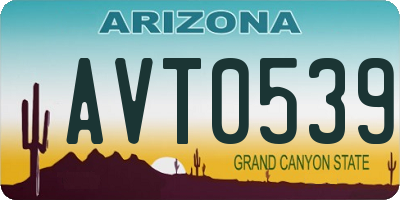 AZ license plate AVT0539
