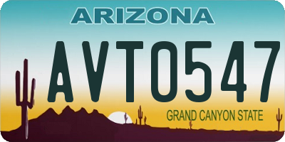 AZ license plate AVT0547