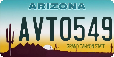 AZ license plate AVT0549