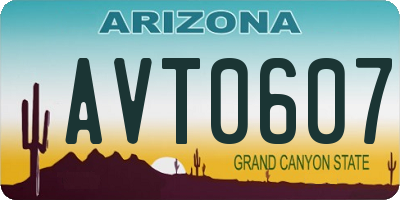 AZ license plate AVT0607