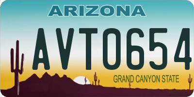 AZ license plate AVT0654