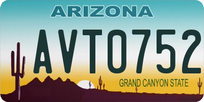 AZ license plate AVT0752