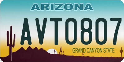 AZ license plate AVT0807