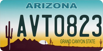 AZ license plate AVT0823