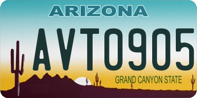 AZ license plate AVT0905
