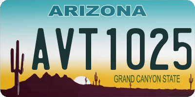 AZ license plate AVT1025