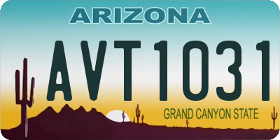 AZ license plate AVT1031