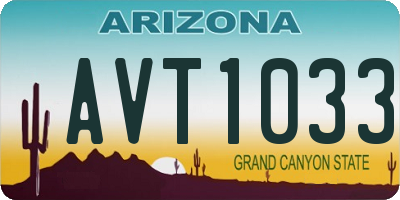 AZ license plate AVT1033