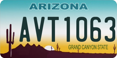 AZ license plate AVT1063