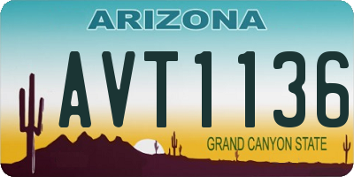 AZ license plate AVT1136