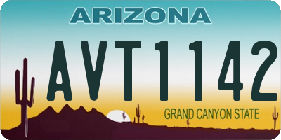 AZ license plate AVT1142
