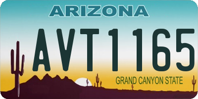AZ license plate AVT1165