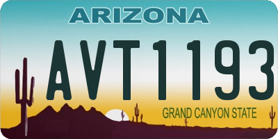 AZ license plate AVT1193