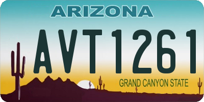 AZ license plate AVT1261