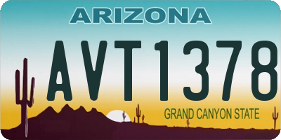 AZ license plate AVT1378