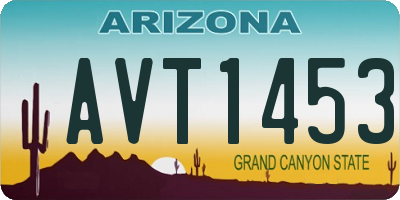 AZ license plate AVT1453