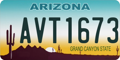AZ license plate AVT1673
