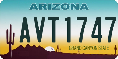AZ license plate AVT1747