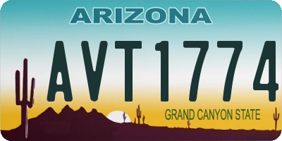 AZ license plate AVT1774
