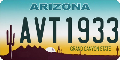 AZ license plate AVT1933